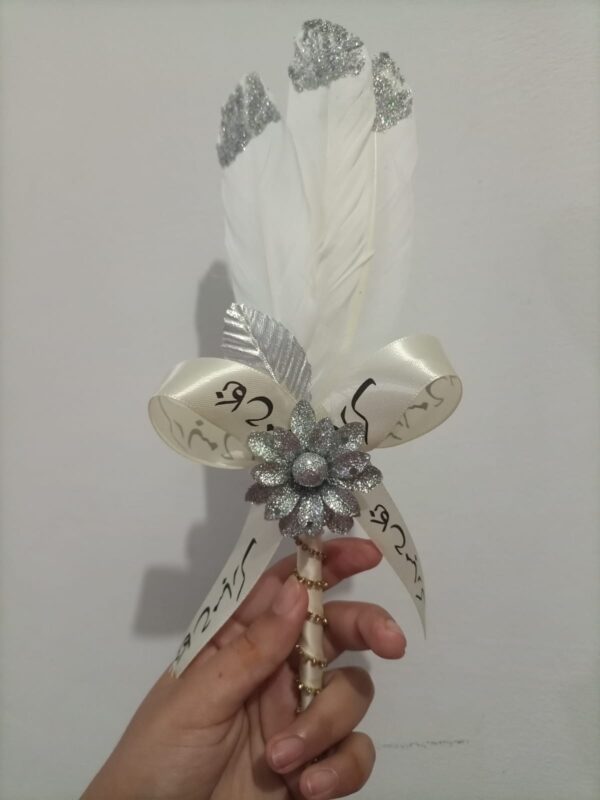 Handmade Nikkah Pen – White & Silver Elegance