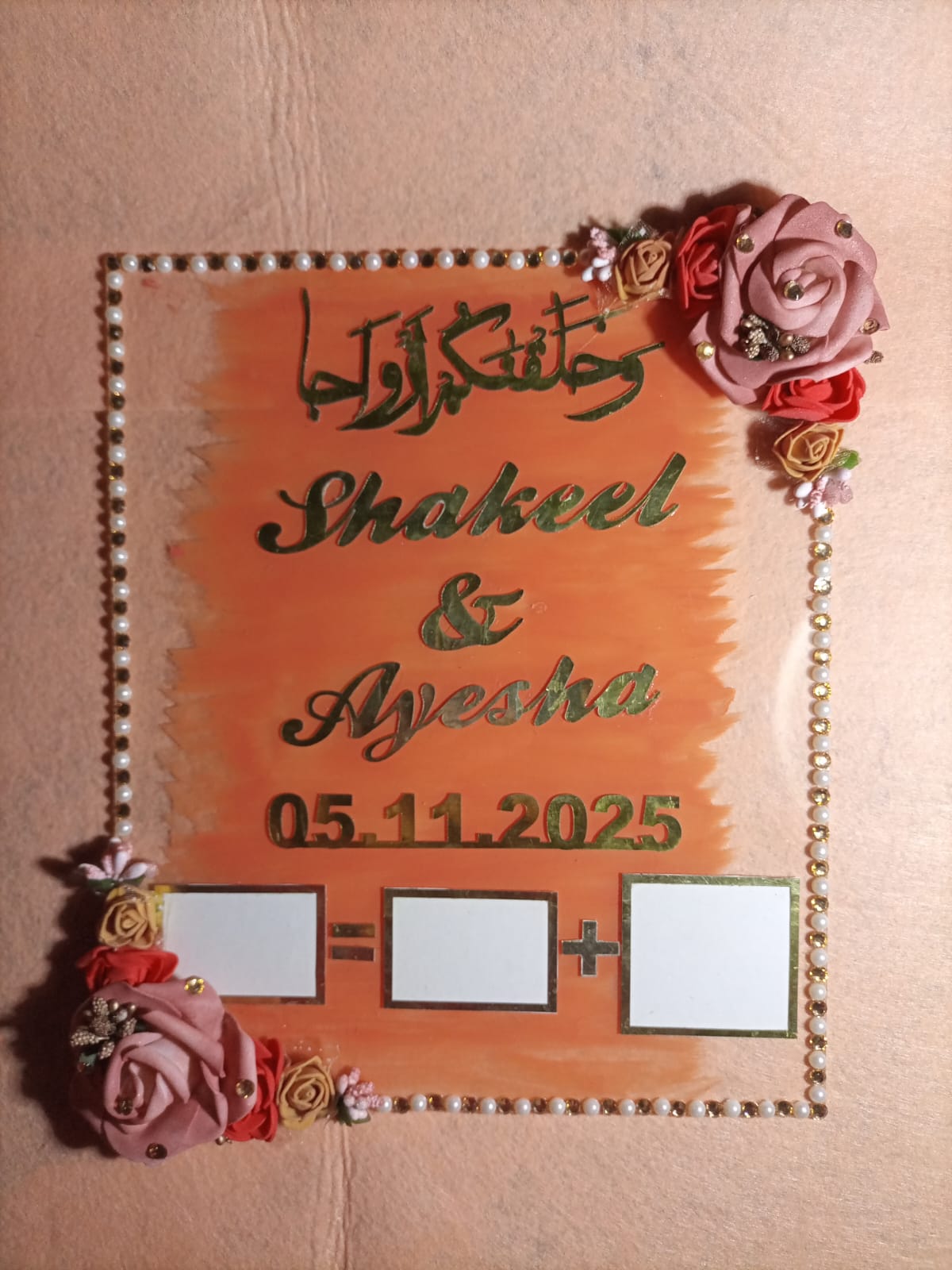 Customized Couple Name Decorative Frame and Thumb Board